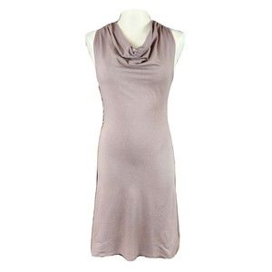 FIG Bamboo / Organic-Cotton Safari Dress Sleeveless Cowl-Neck S / P